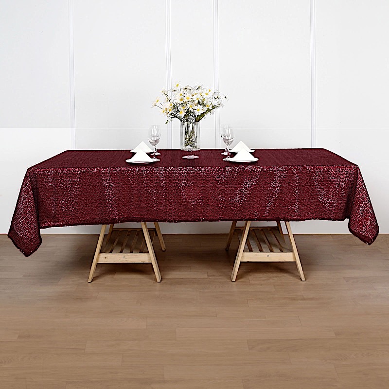 60" x 102" Sequin RECTANGULAR Tablecloth Dinner Wedding Linens Party Decorations - Picture 19 of 54