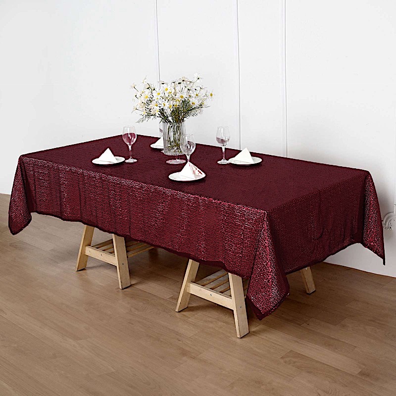 60" x 102" Sequin RECTANGULAR Tablecloth Dinner Wedding Linens Party Decorations - Picture 24 of 54