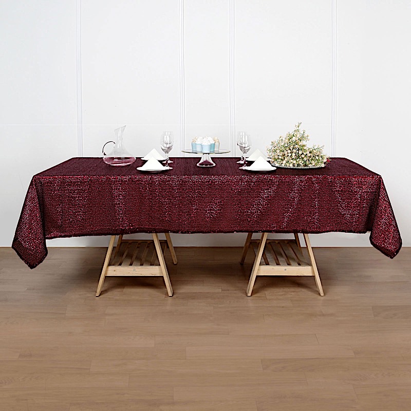 60" x 102" Sequin RECTANGULAR Tablecloth Dinner Wedding Linens Party Decorations - Picture 21 of 54