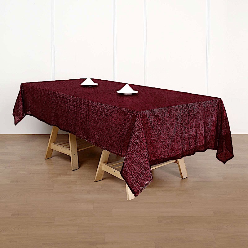 60" x 102" Sequin RECTANGULAR Tablecloth Dinner Wedding Linens Party Decorations - Picture 25 of 54