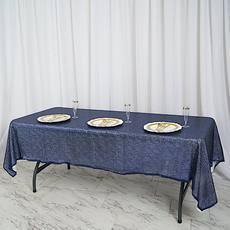 60" x 102" Sequin RECTANGULAR Tablecloth Dinner Wedding Linens Party Decorations - Picture 41 of 54