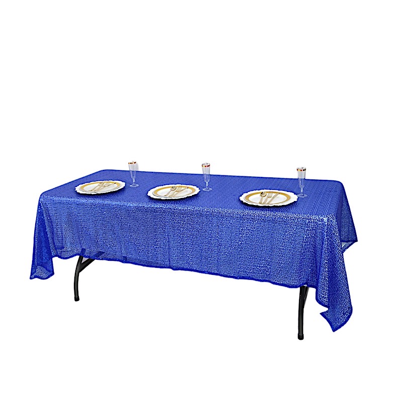 60" x 102" Sequin RECTANGULAR Tablecloth Dinner Wedding Linens Party Decorations - Picture 43 of 54