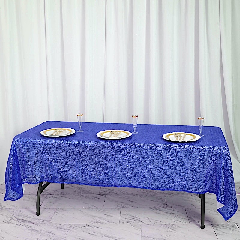 60" x 102" Sequin RECTANGULAR Tablecloth Dinner Wedding Linens Party Decorations - Picture 47 of 54