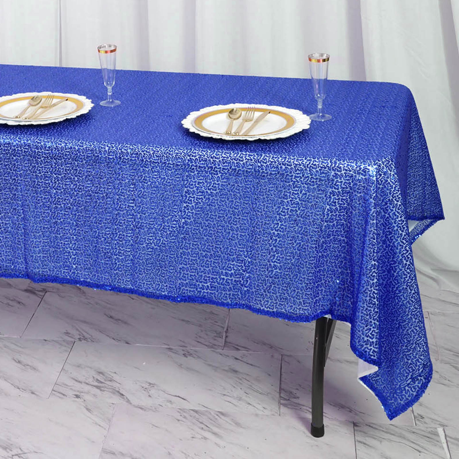 60" x 102" Sequin RECTANGULAR Tablecloth Dinner Wedding Linens Party Decorations - Picture 44 of 54