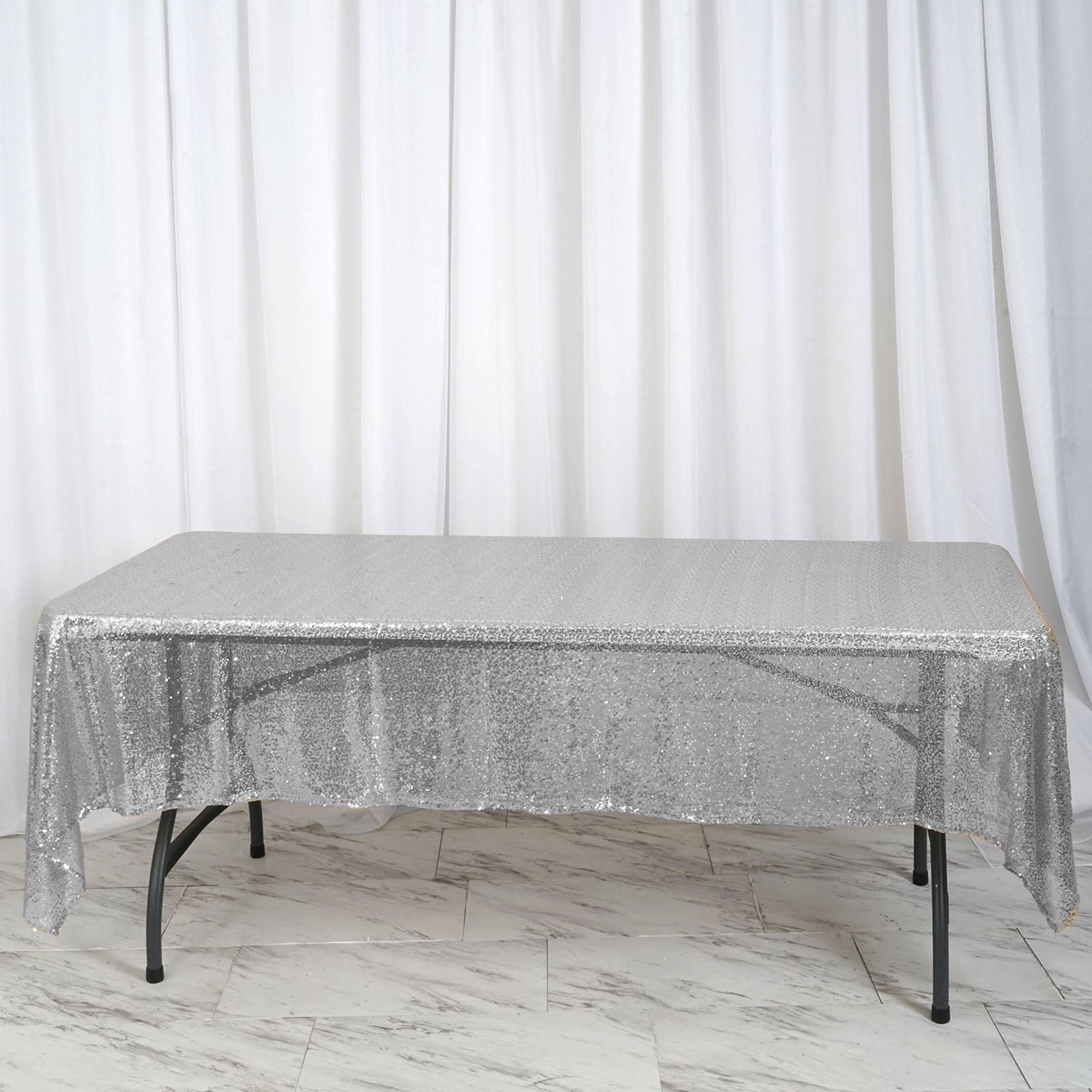60" x 102" Sequin RECTANGULAR Tablecloth Dinner Wedding Linens Party Decorations - Picture 54 of 54