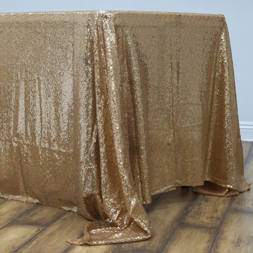 60" x 126" Sequin RECTANGULAR Tablecloth Dinner Wedding Linens Party Decorations - Picture 21 of 34