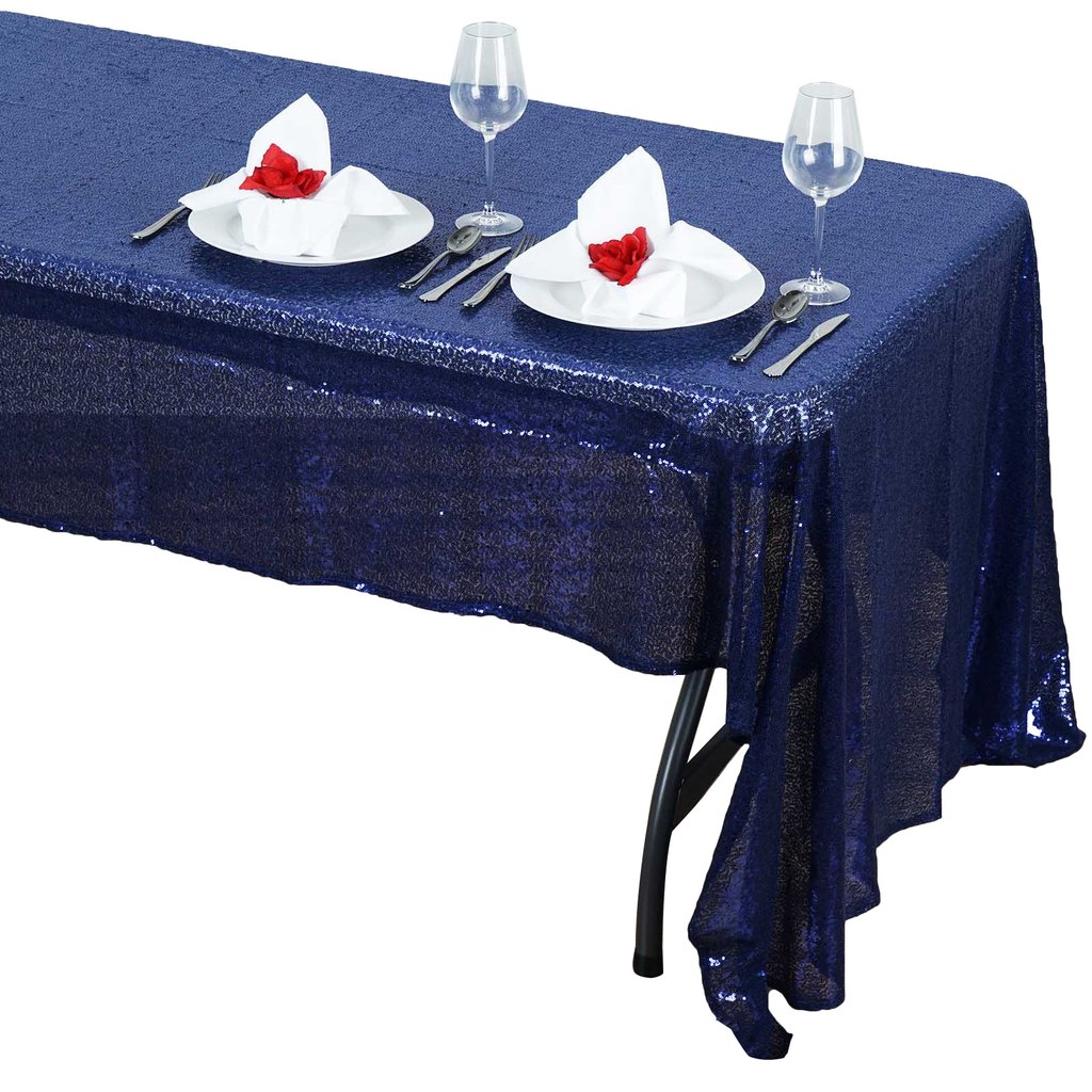 60" x 126" Sequin RECTANGULAR Tablecloth Dinner Wedding Linens Party Decorations - Picture 24 of 34