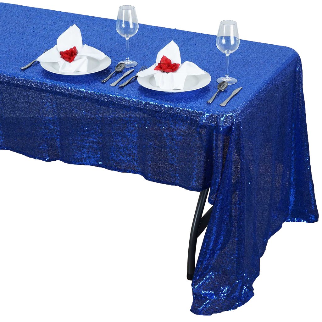 60" x 126" Sequin RECTANGULAR Tablecloth Dinner Wedding Linens Party Decorations - Picture 29 of 34