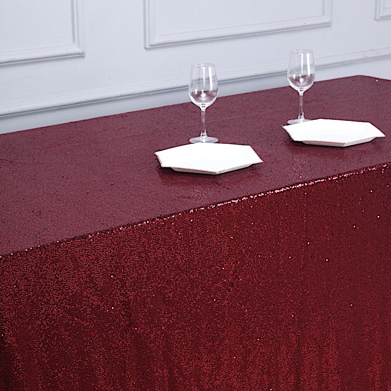 90" x 132" Sequin RECTANGULAR Tablecloth Dinner Wedding Linens Party Decorations - Picture 26 of 95
