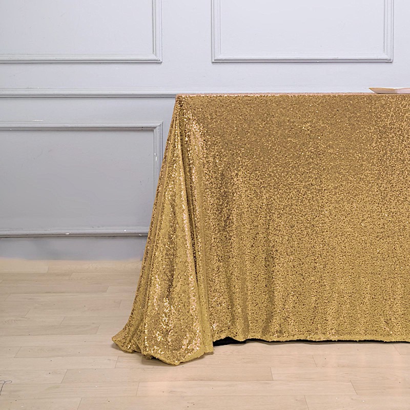 90" x 132" Sequin RECTANGULAR Tablecloth Dinner Wedding Linens Party Decorations - Picture 55 of 95