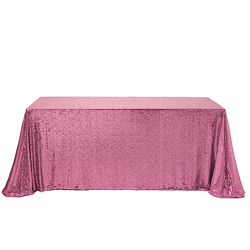 90" x 156" Sequin RECTANGULAR Tablecloth Dinner Wedding Linens Party Decorations - Picture 53 of 93