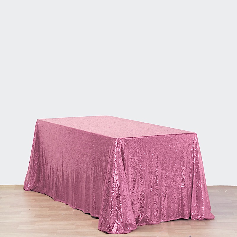 90" x 156" Sequin RECTANGULAR Tablecloth Dinner Wedding Linens Party Decorations - Picture 54 of 93