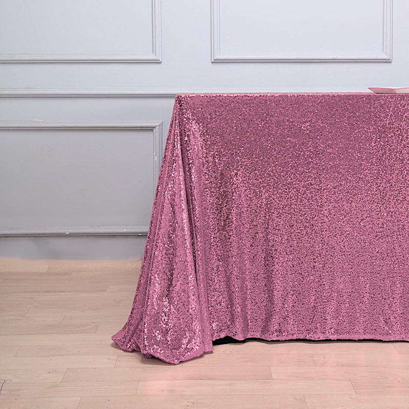 90" x 156" Sequin RECTANGULAR Tablecloth Dinner Wedding Linens Party Decorations - Picture 55 of 93