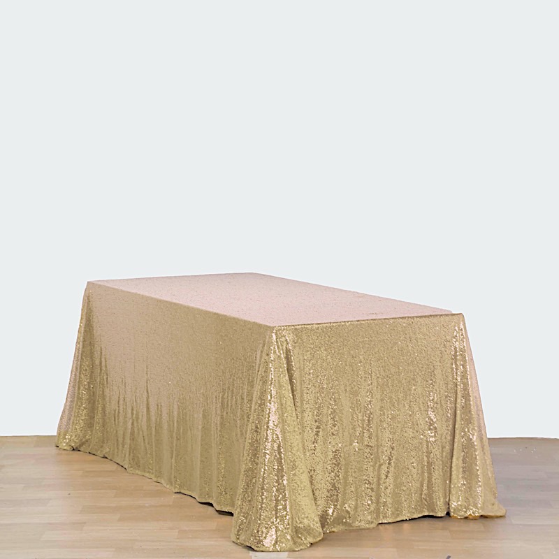 90" x 156" Sequin RECTANGULAR Tablecloth Dinner Wedding Linens Party Decorations - Picture 25 of 93