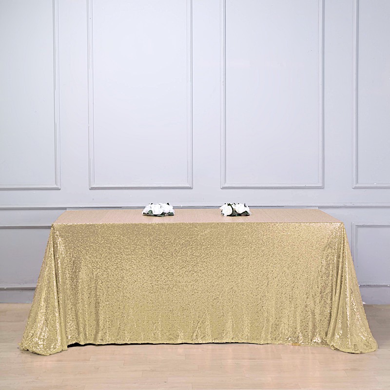 90" x 156" Sequin RECTANGULAR Tablecloth Dinner Wedding Linens Party Decorations - Picture 24 of 93