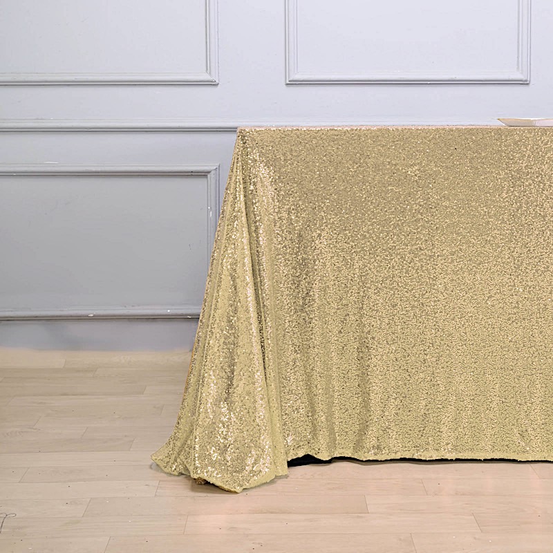 90" x 156" Sequin RECTANGULAR Tablecloth Dinner Wedding Linens Party Decorations - Picture 27 of 93