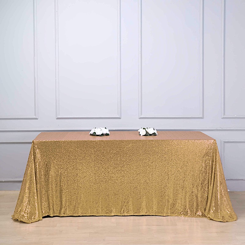 90" x 156" Sequin RECTANGULAR Tablecloth Dinner Wedding Linens Party Decorations - Picture 38 of 93