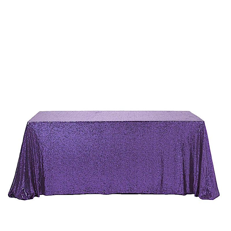 90" x 156" Sequin RECTANGULAR Tablecloth Dinner Wedding Linens Party Decorations - Picture 60 of 93