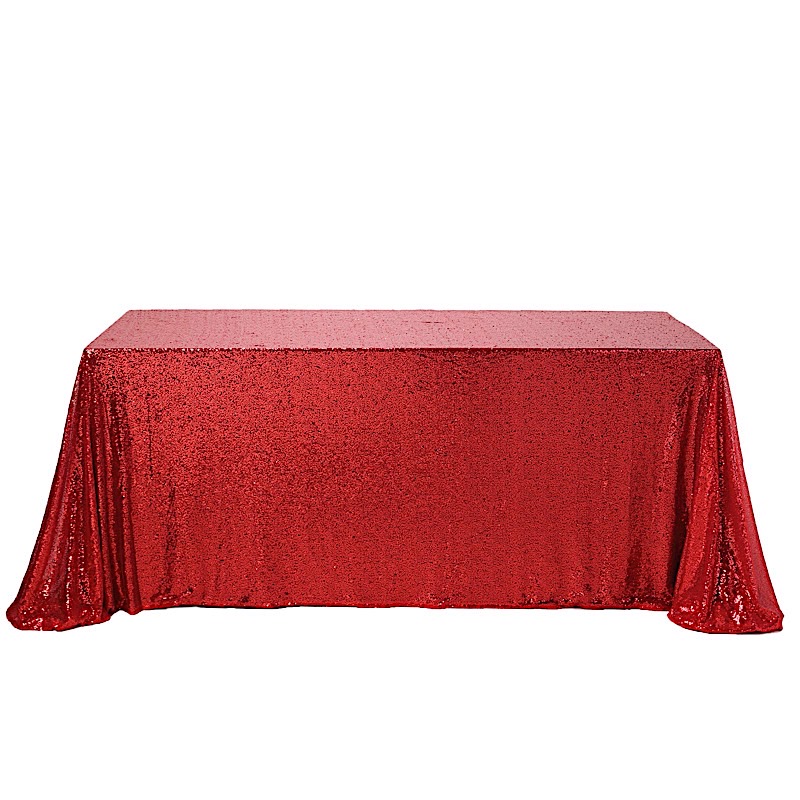 90" x 156" Sequin RECTANGULAR Tablecloth Dinner Wedding Linens Party Decorations - Picture 68 of 93