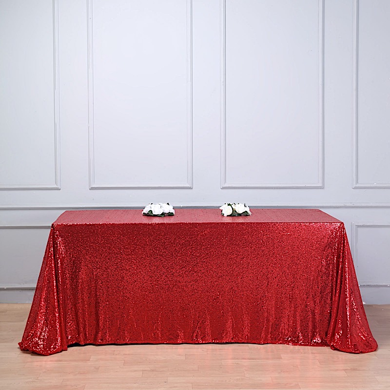 90" x 156" Sequin RECTANGULAR Tablecloth Dinner Wedding Linens Party Decorations - Picture 66 of 93