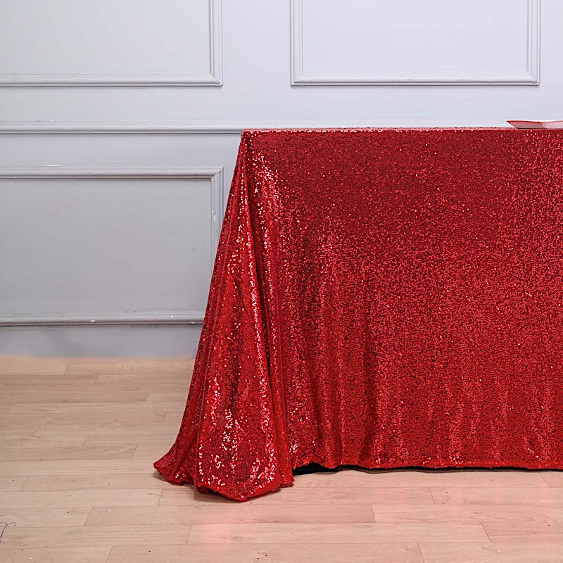 90" x 156" Sequin RECTANGULAR Tablecloth Dinner Wedding Linens Party Decorations - Picture 70 of 93