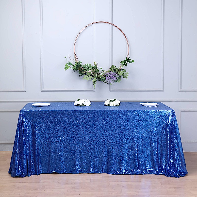 90" x 156" Sequin RECTANGULAR Tablecloth Dinner Wedding Linens Party Decorations - Picture 73 of 93