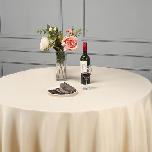 132-Inch Polyester Round Tablecloth Decoration Supplies Dinner Wedding Linens - Picture 17 of 228