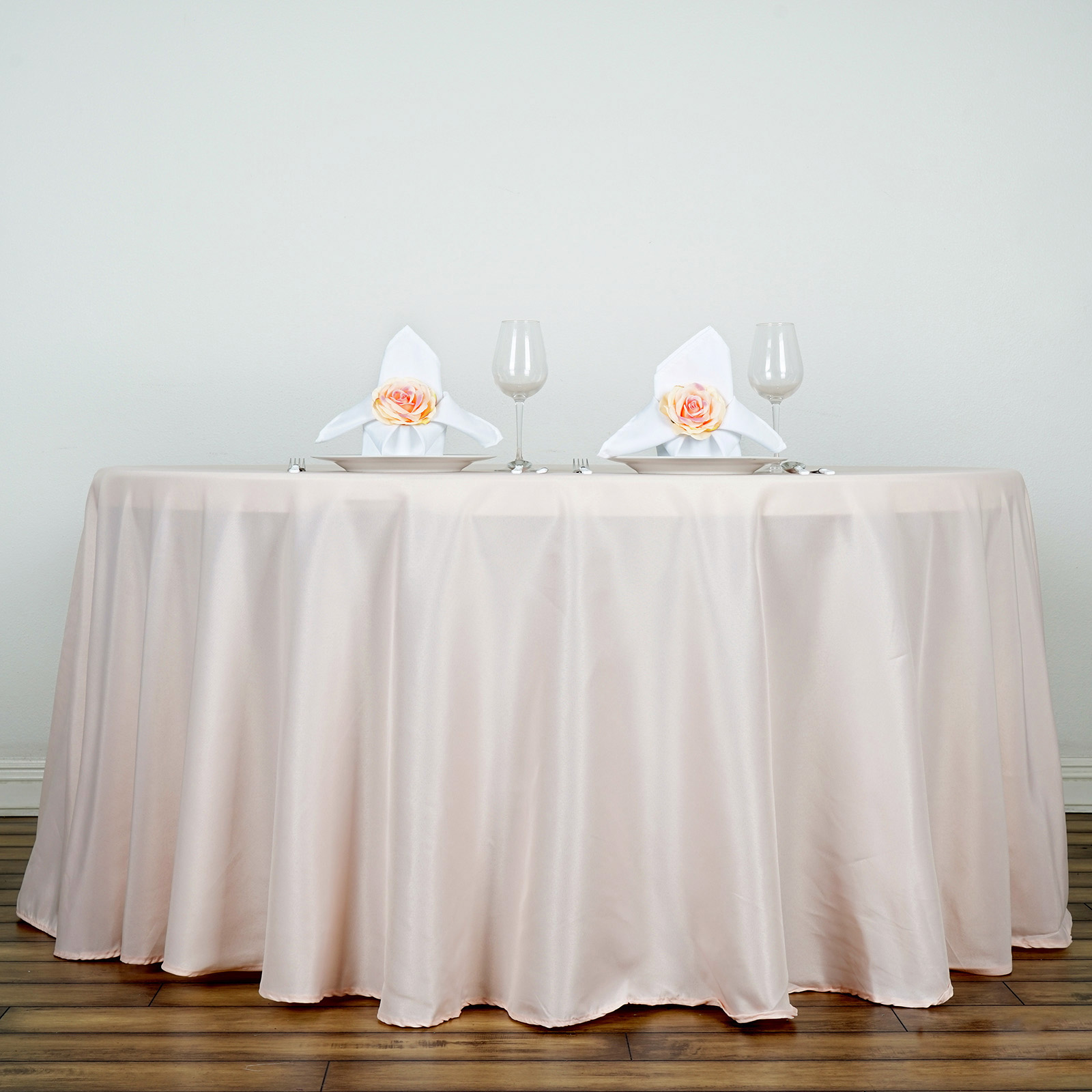132-Inch Polyester Round Tablecloth Decoration Supplies Dinner Wedding Linens - Picture 26 of 228