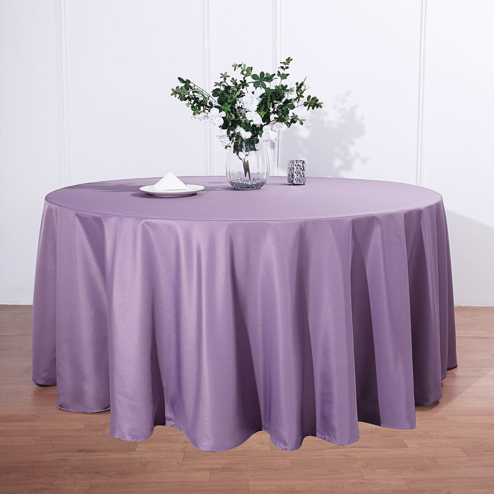 132-Inch Polyester Round Tablecloth Decoration Supplies Dinner Wedding Linens - Picture 10 of 228