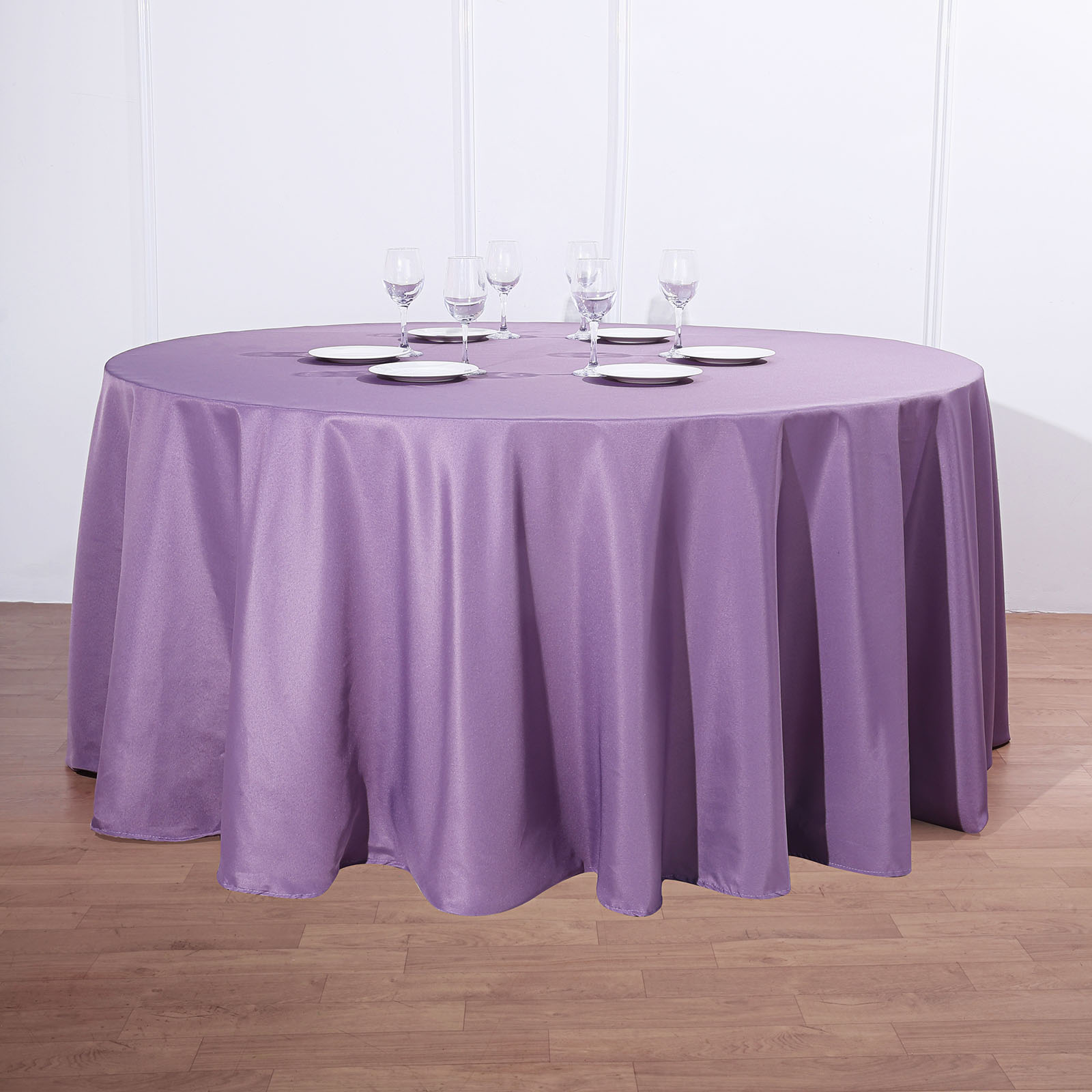 132-Inch Polyester Round Tablecloth Decoration Supplies Dinner Wedding Linens - Picture 3 of 228