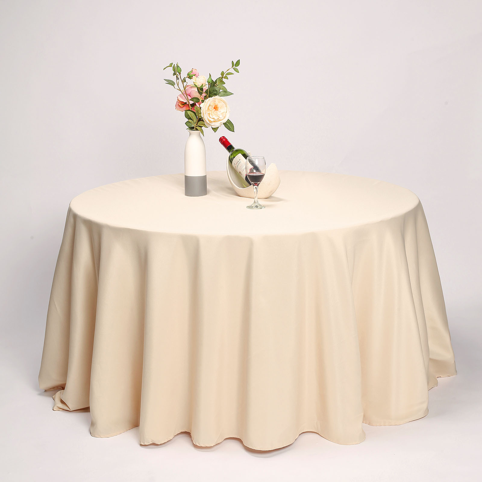 132-Inch Polyester Round Tablecloth Decoration Supplies Dinner Wedding Linens - Picture 11 of 228