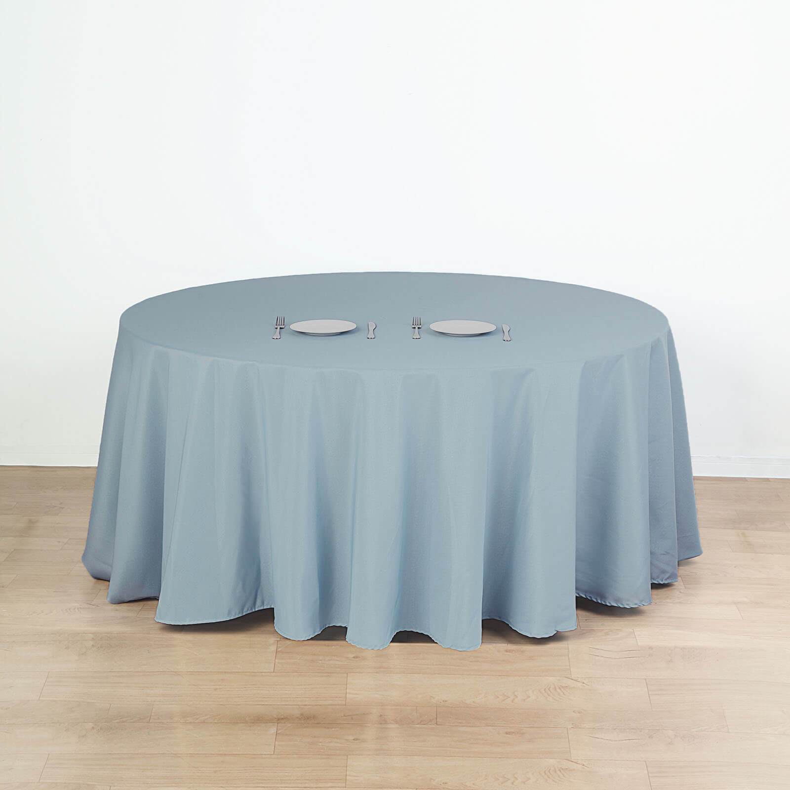 132-Inch Polyester Round Tablecloth Decoration Supplies Dinner Wedding Linens - Picture 70 of 228