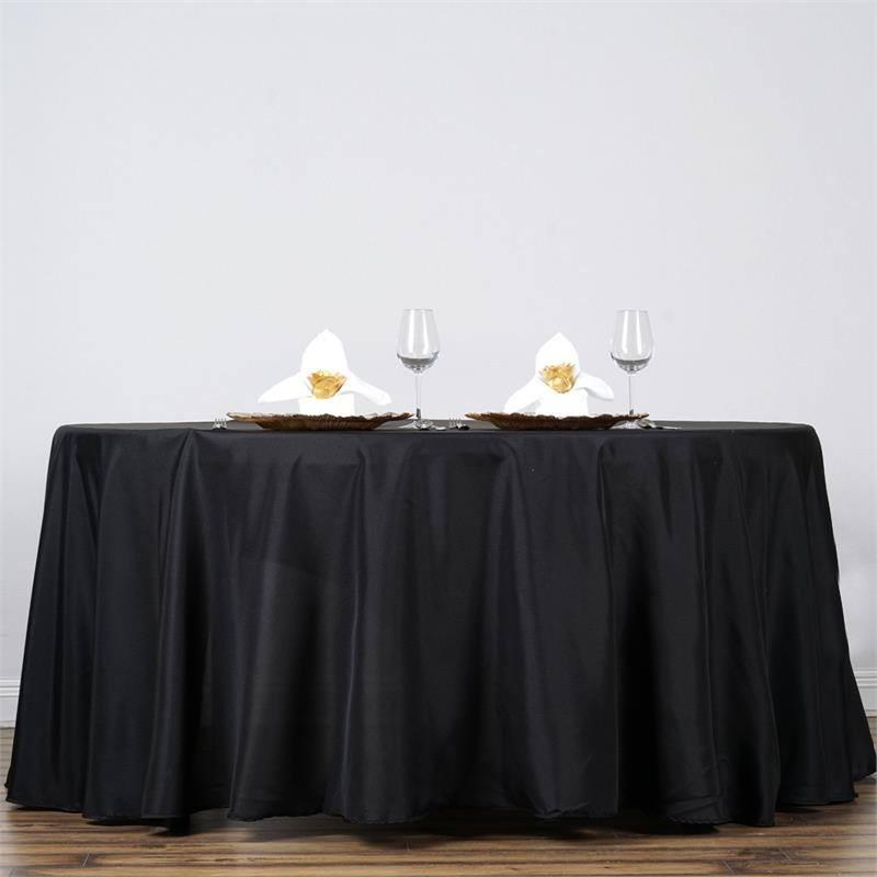 132-Inch Polyester Round Tablecloth Decoration Supplies Dinner Wedding Linens - Picture 24 of 228