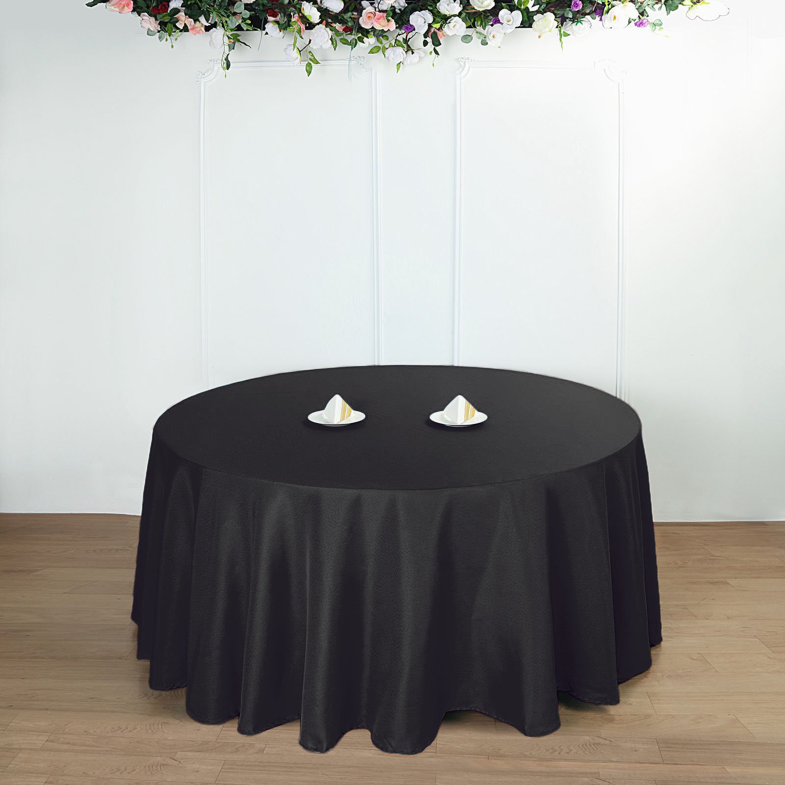 132-Inch Polyester Round Tablecloth Decoration Supplies Dinner Wedding Linens - Picture 25 of 228