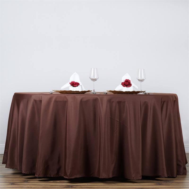 132-Inch Polyester Round Tablecloth Decoration Supplies Dinner Wedding Linens - Picture 54 of 228
