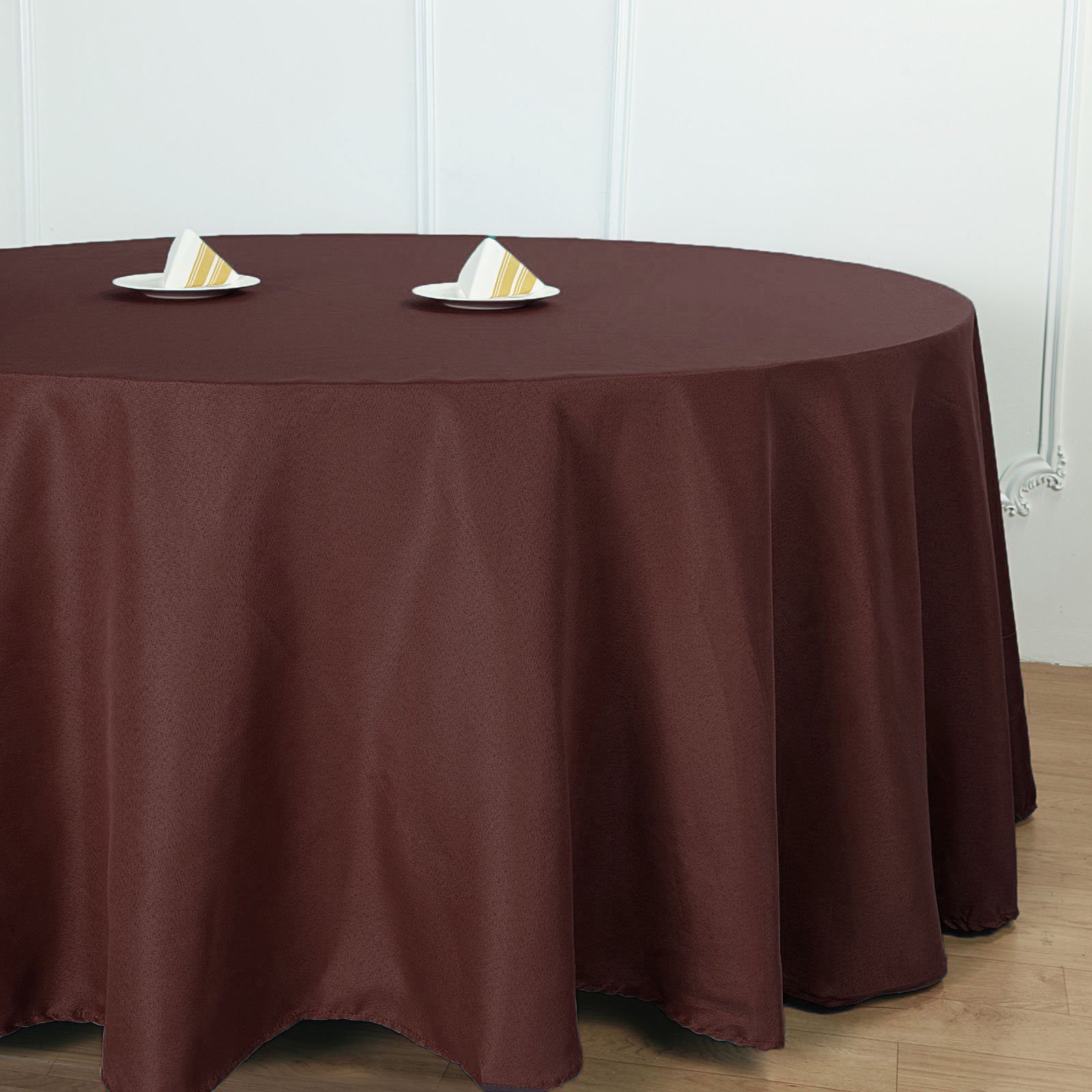 132-Inch Polyester Round Tablecloth Decoration Supplies Dinner Wedding Linens - Picture 53 of 228