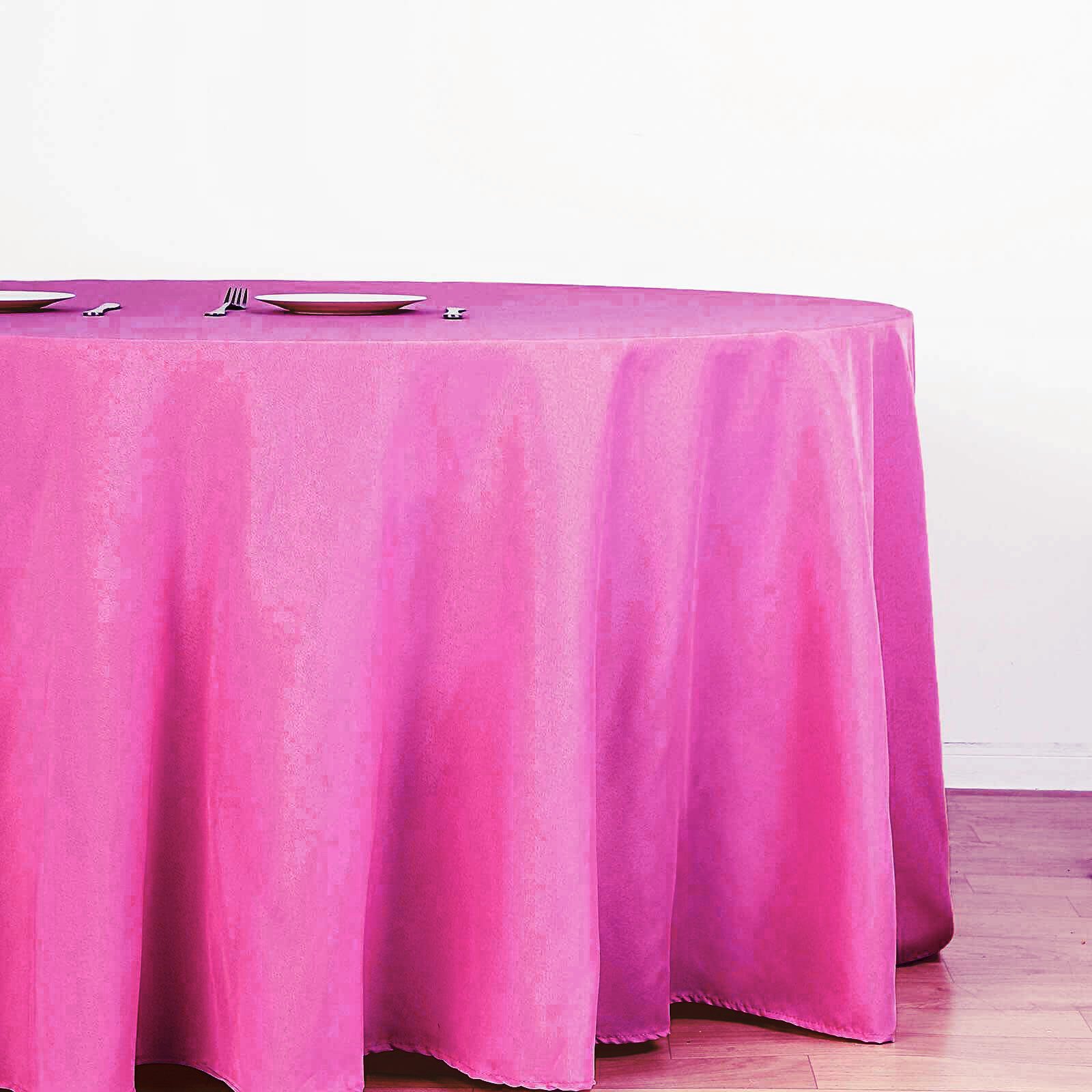 132-Inch Polyester Round Tablecloth Decoration Supplies Dinner Wedding Linens - Picture 93 of 228
