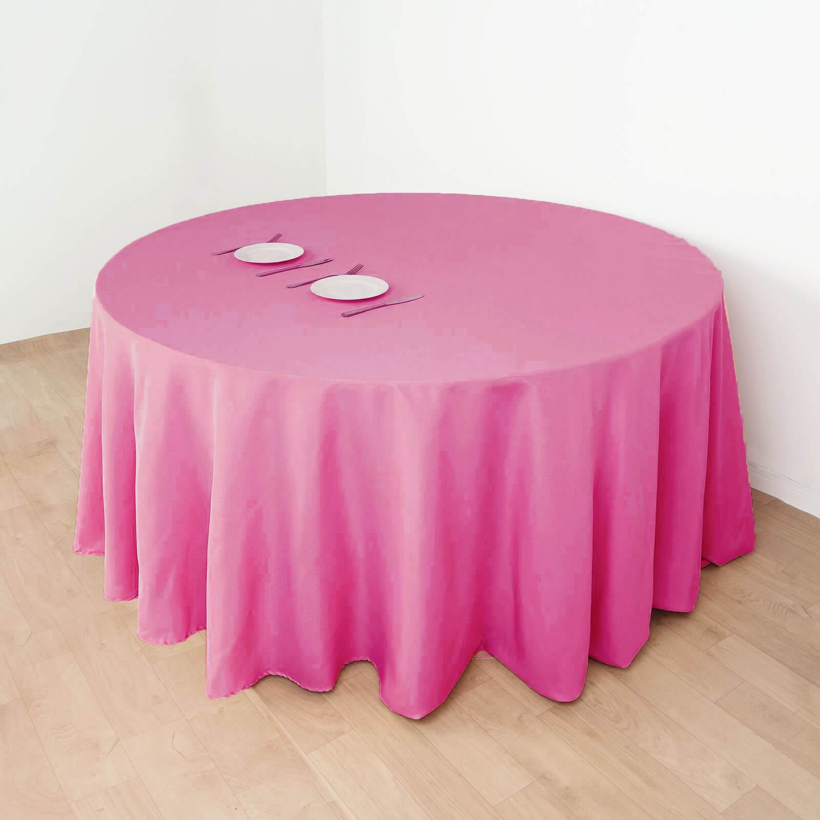 132-Inch Polyester Round Tablecloth Decoration Supplies Dinner Wedding Linens - Picture 94 of 228