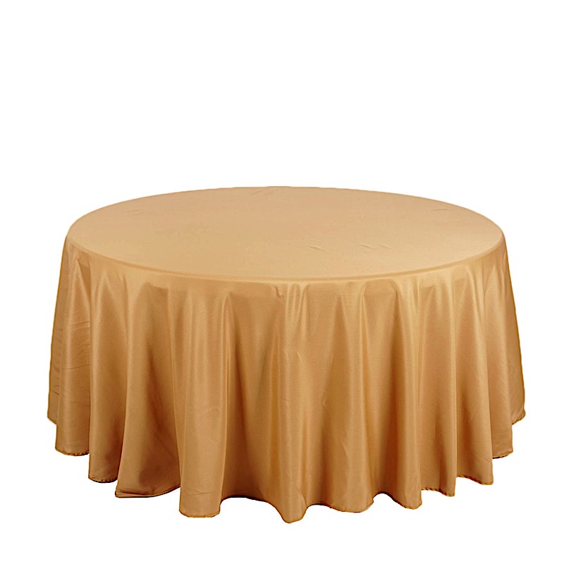 132-Inch Polyester Round Tablecloth Decoration Supplies Dinner Wedding Linens - Picture 99 of 228