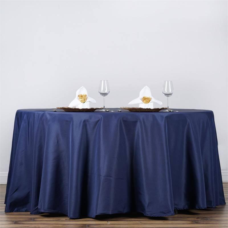 132-Inch Polyester Round Tablecloth Decoration Supplies Dinner Wedding Linens - Picture 129 of 228