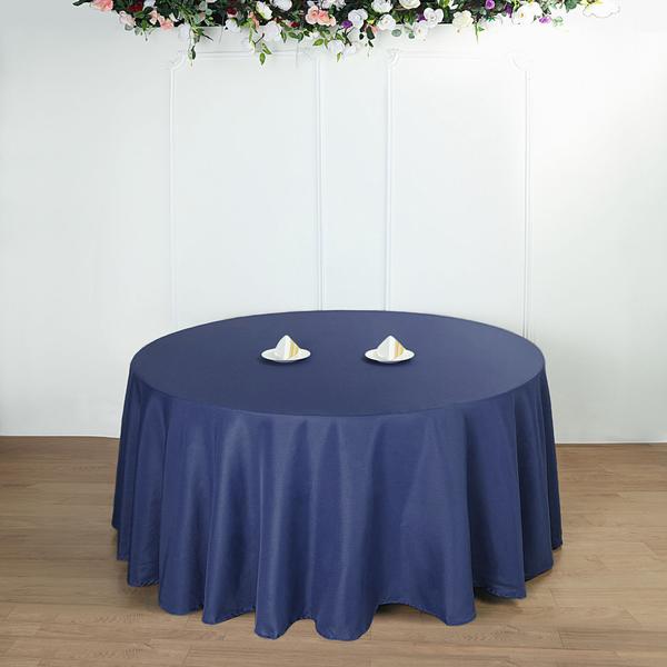 132-Inch Polyester Round Tablecloth Decoration Supplies Dinner Wedding Linens - Picture 131 of 228