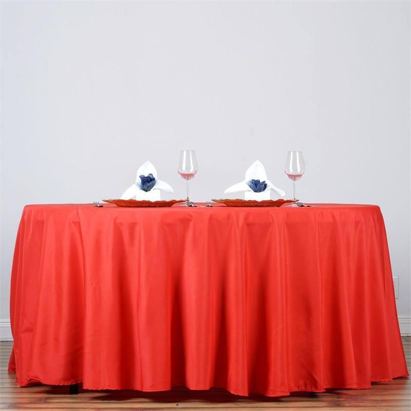 132-Inch Polyester Round Tablecloth Decoration Supplies Dinner Wedding Linens - Picture 171 of 228