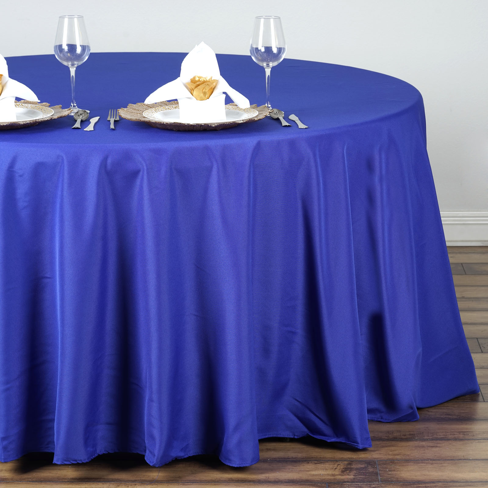 132-Inch Polyester Round Tablecloth Decoration Supplies Dinner Wedding Linens - Picture 173 of 228