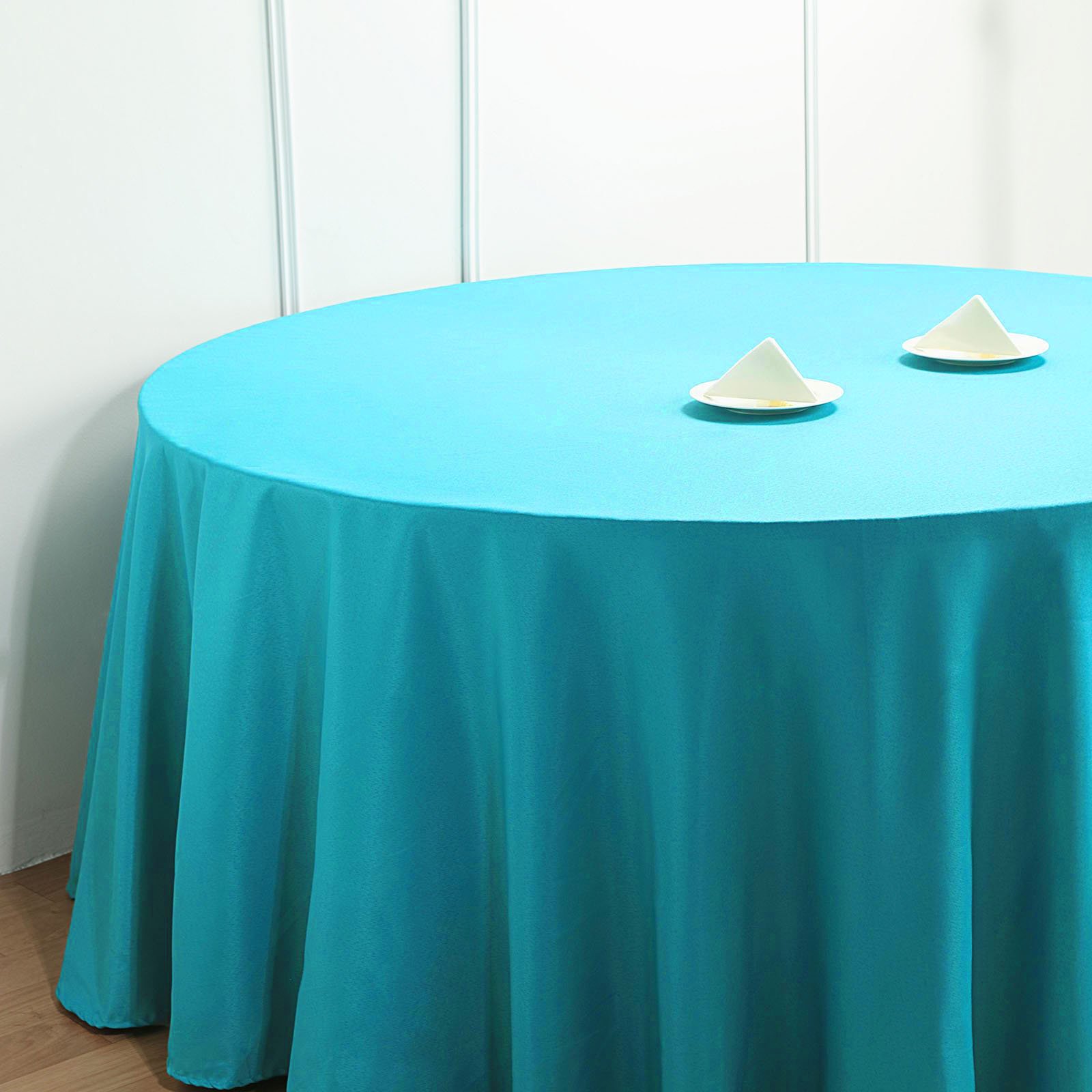 132-Inch Polyester Round Tablecloth Decoration Supplies Dinner Wedding Linens - Picture 219 of 228