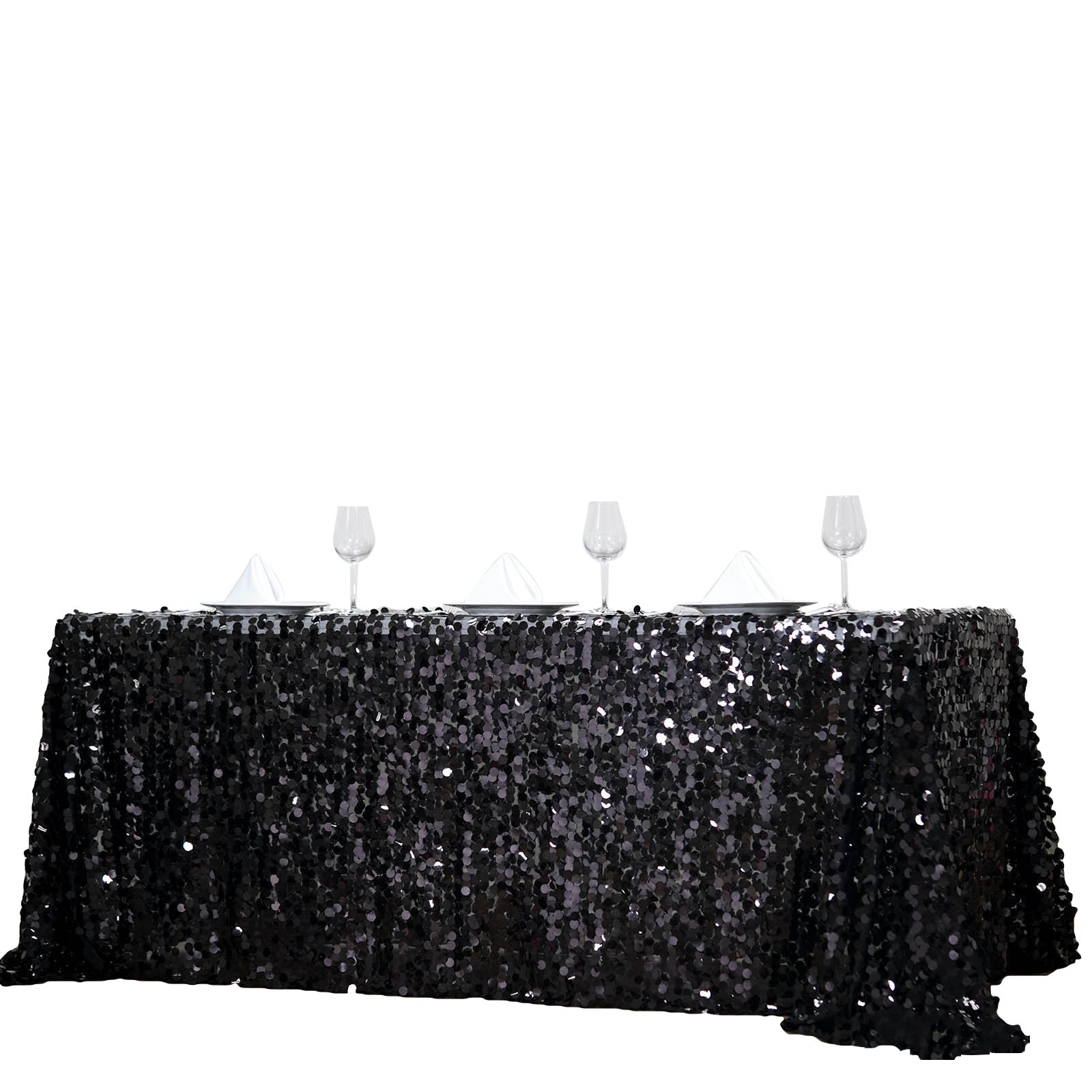90x156-Inch RECTANGULAR TABLECLOTH Big Payettes Sequines Wedding Party Linens - Picture 13 of 74