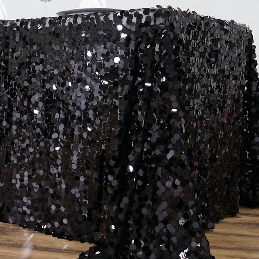 90x156-Inch RECTANGULAR TABLECLOTH Big Payettes Sequines Wedding Party Linens - Picture 11 of 74