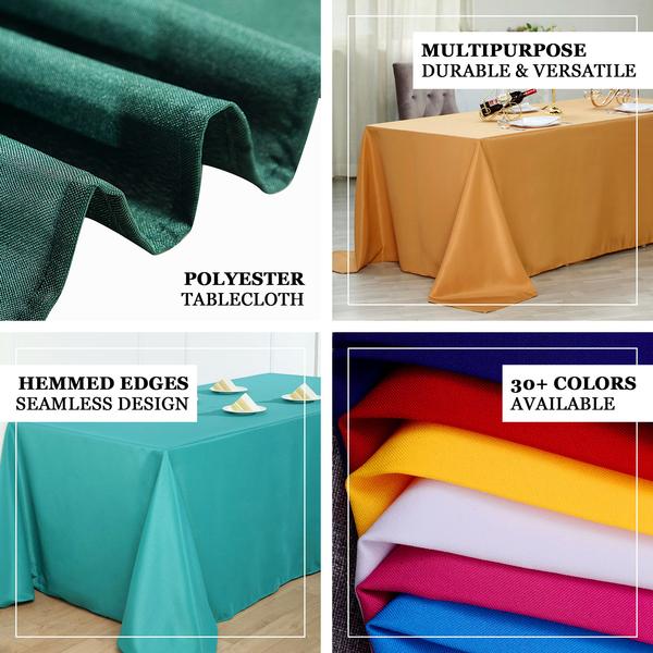 90x156-Inch RECTANGULAR Polyester Tablecloths Reception Catering Wedding Party - Picture 30 of 231