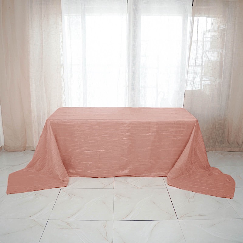 90x156-Inch Crinkle Accordion TAFFETA RECTANGLE TABLECLOTH Party Decorations - Picture 36 of 146