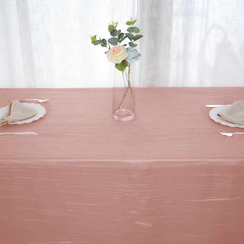 90x156-Inch Crinkle Accordion TAFFETA RECTANGLE TABLECLOTH Party Decorations - Picture 38 of 146
