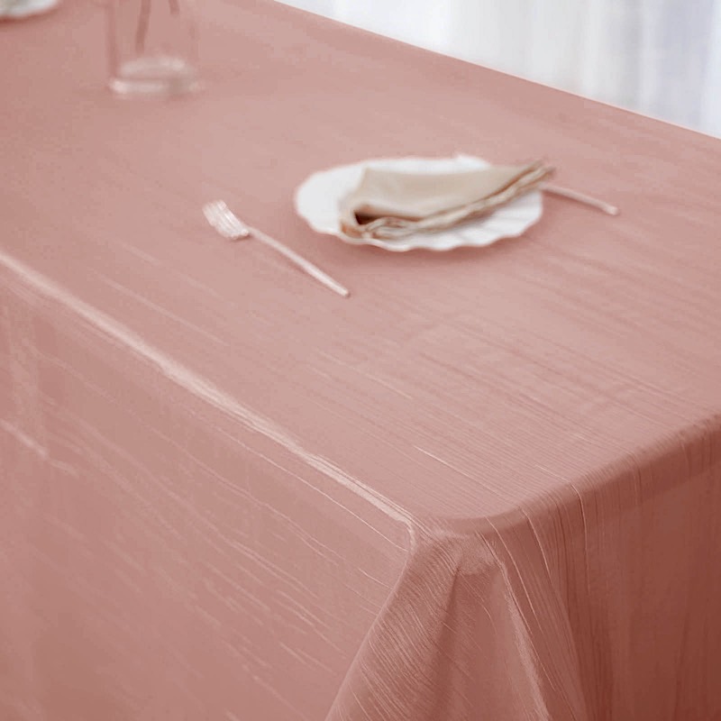 90x156-Inch Crinkle Accordion TAFFETA RECTANGLE TABLECLOTH Party Decorations - Picture 39 of 146
